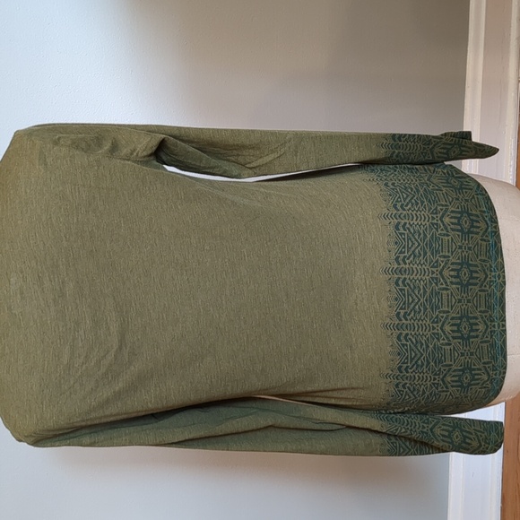 Marmot Scoop Neck Long sleeve tee olive & turquoise Size medium - Picture 4 of 14